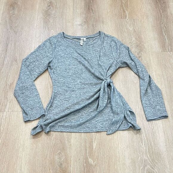 Cable & Gauge Heather Gray Long Sleeve Tie Knot Waist Sweater, Women’s Medium - Picture 5 of 10